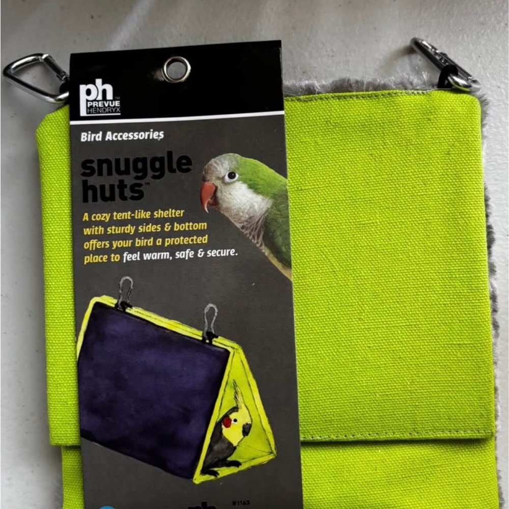 Prevue Hendryx Small Bird Accessories Hanging Snuggle Hut Grey & Green
